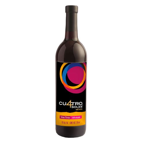Vino Tinto  Cuatro Soles Afrutado 750ml