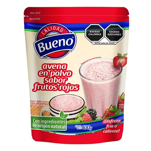 Avena en Polvo Calidad Bueno  Sabor Frutos Rojos 400g