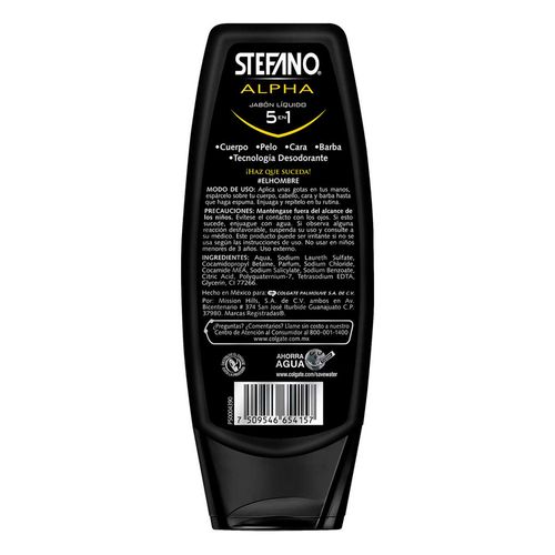 Jabón Líquido Corporal Stefano 5 en 1 Alpha 400ml