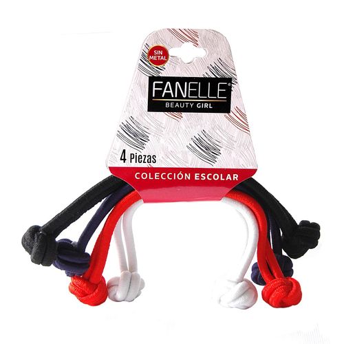 Coletas para Cabello Fanelle Colección Escolar sin Metal 4 Coletas