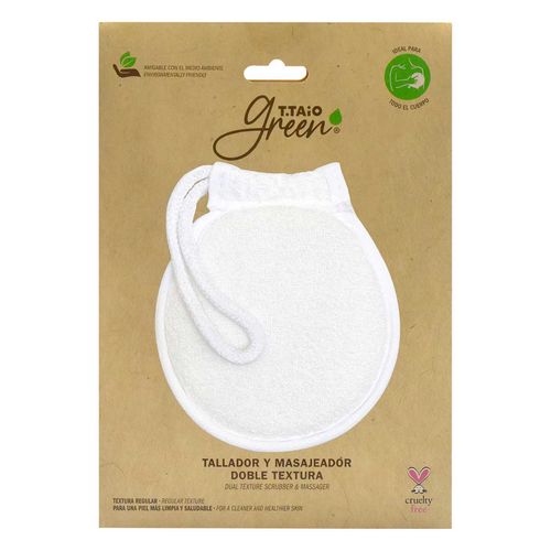 Esponja Redonda con Tela T.TAIO Green 1 Pieza