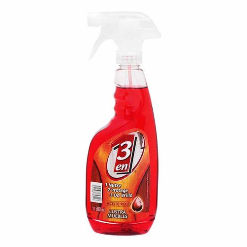 Lustrador de Muebles en Atomizador 3 en 1 Aceite Rojo 500ml