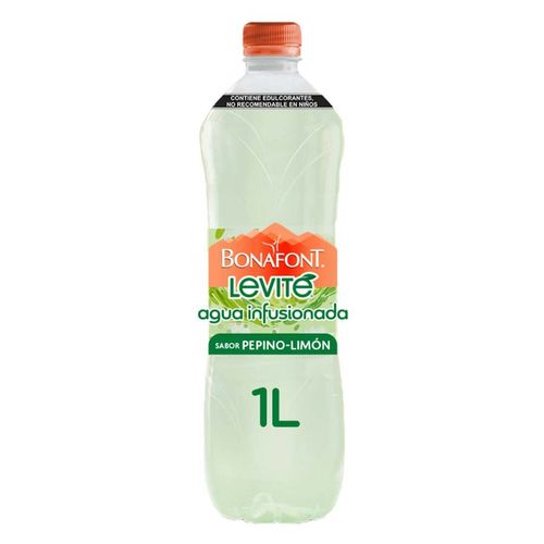 Agua Infusionada Bonafont Levité Con Toque Sabor Pepino Limón 1L Sin Azúcar
