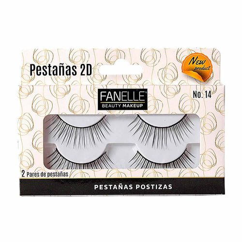 Pestañas Postizas Fanelle 2D No. 14 con 2 Pares