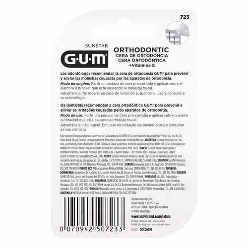 Cera de Ortodoncia Gum Orthodontic Pre-Cortada + Vitamina E
