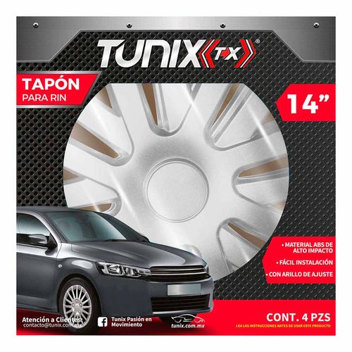 Tapón Llanta Gris Tunix T-XGO4614 14 Pulgadas
