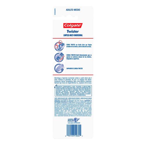 Cepillo de Dientes Colgate Twister Pack Familiar 3 Cepillos