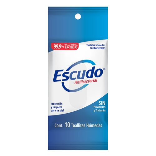 Escudo Antibacterial Toallitas Húmedas Antibacteriales 10 Piezas