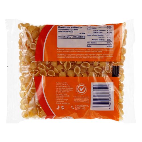 Pasta Chedraui Conchita Semolina de Trigo Duro 180g