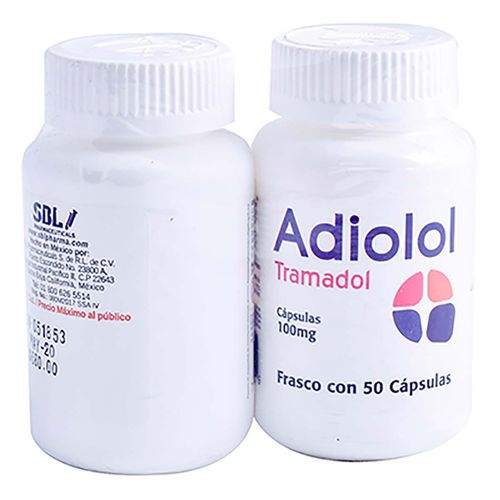 Cápsulas Genéricas Tramadol 100mg 2 Frascos de 50 Cápsulas