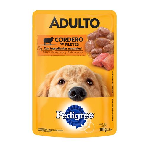 Sobres Pedigree para Perros Adultos Sabor Cordero 100g