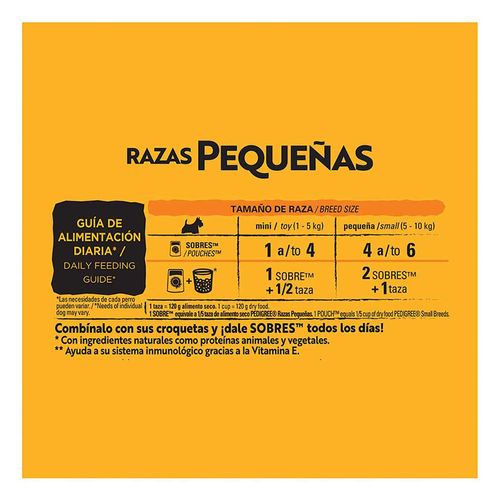 Sobres Pedigree para Perros Razas Pequeñas Sabor Cordero 100g