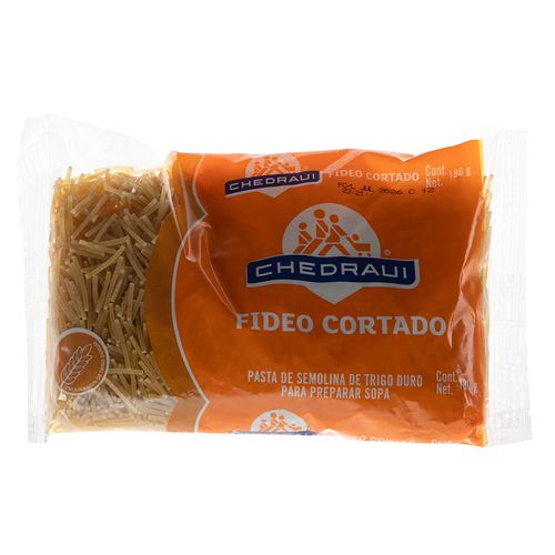 Pasta Chedraui Fideo Cortado Semolina de Trigo Duro 180g