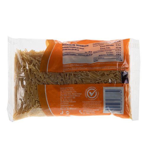 Pasta Chedraui Fideo Cortado Semolina de Trigo Duro 180g