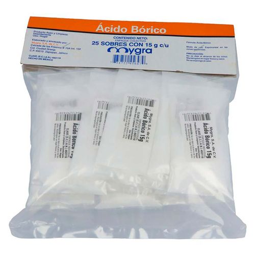 Ácido Bórico Mygra Bolsa con 25 Sobres de 15g