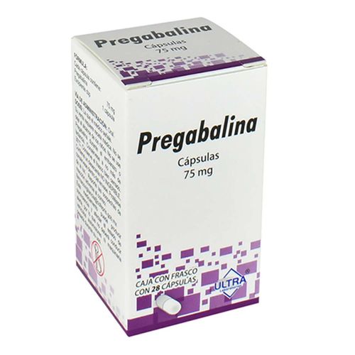 Cápsulas Genéricas Pregabalina 75mg Frasco con 28 Cápsulas