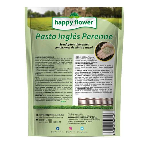 Semilla para Pasto Inglés Happy Flower Perenne 450g