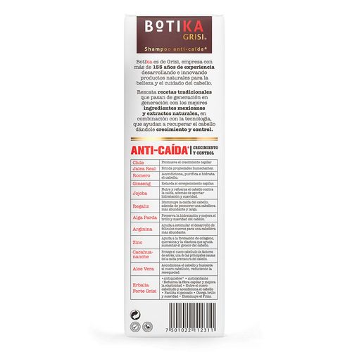 Shampoo Grisi Botika Anti Caída Crecimiento y Control 480ml