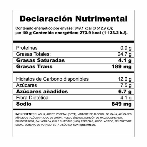 Aderezo de Mayonesa McCormick con Chilpotle Squeeze 310g