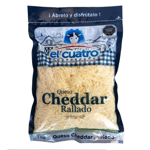 Queso el Cuatro Cheddar Rallado 1 kg