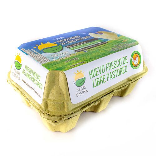 Huevo Fresco de Libre Pastoreo Nutri Campo 6 Piezas