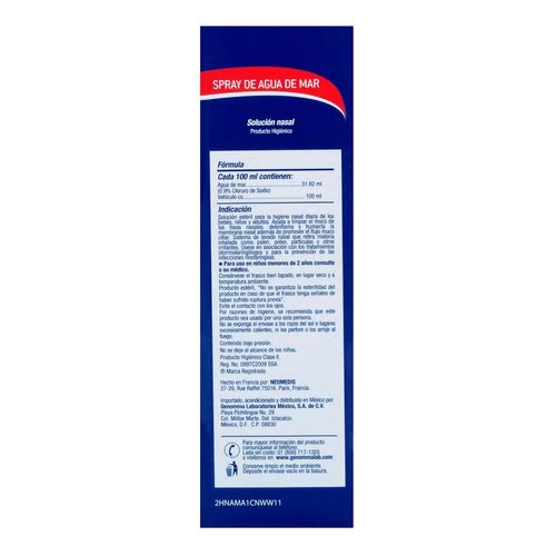 Solución Nasal de Agua de Mar Nasalub Max 100ml