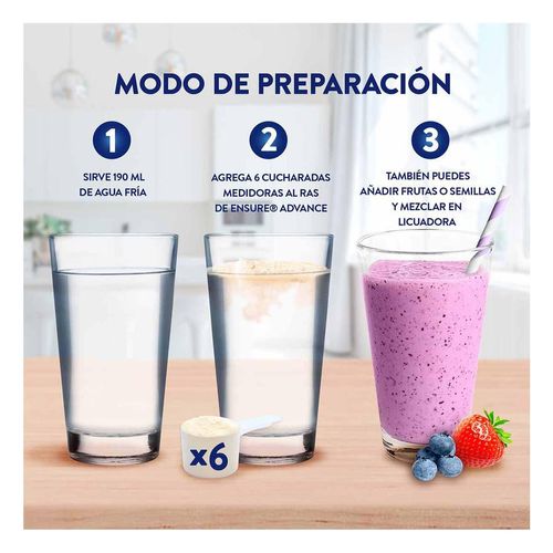 Suplemento Alimenticio Ensure Advance Alimentación Especializada Vanilla 400g