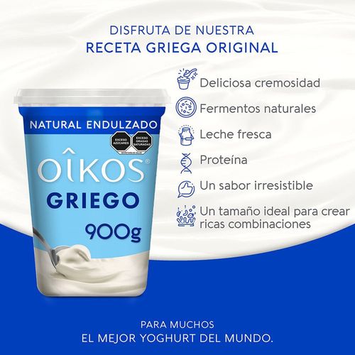 Yoghurt Griego Oikos Natural 900g
