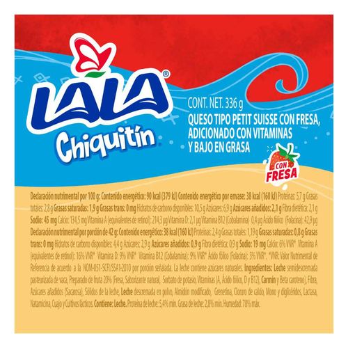 Yogurth Lala Chiquitín Fresa con 8 Piezas 42g