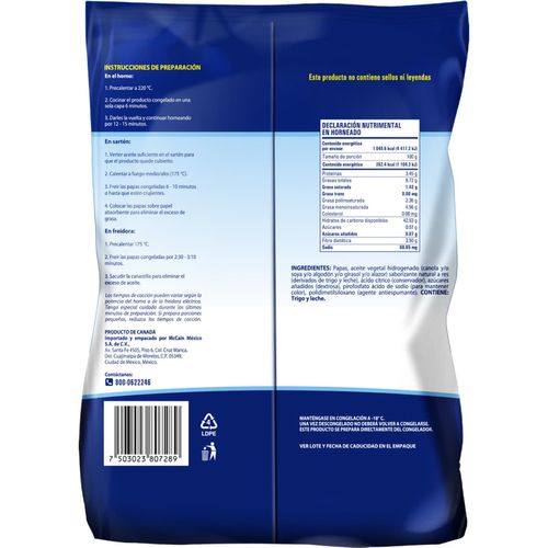 Papas a la Francesa Corte Delgado Valley Farms 400g