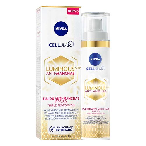 Fluido Facial NIVEA LUMINOUS630 Anti-manchas FPS50 Ácido Hialurónico 40ml