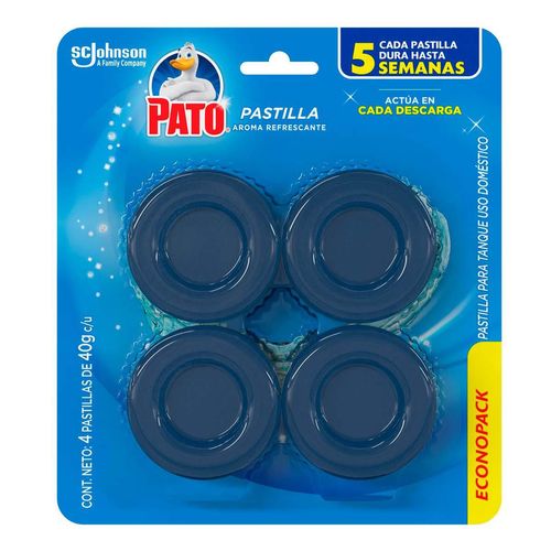 Pastilla Para Baño Pato Azul Brisa de Mar 4 pzas de 40g c/u