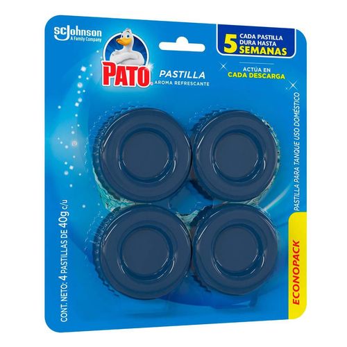 Pastilla Para Baño Pato Azul Brisa de Mar 4 pzas de 40g c/u