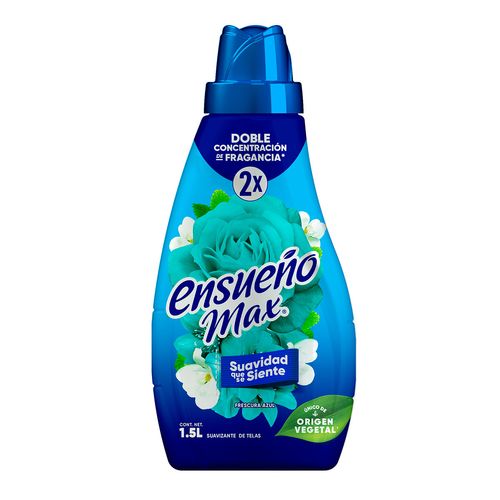 Suavizante de Telas Ensueño Max de Origen Vegetal Frescura Azul 1.5L