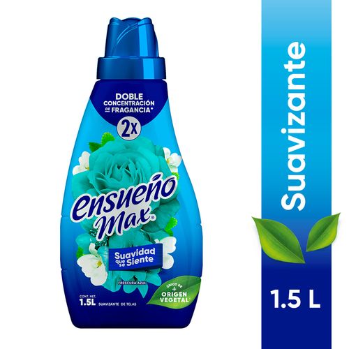 Suavizante de Telas Ensueño Max de Origen Vegetal Frescura Azul 1.5L