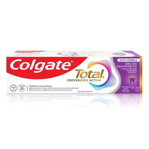 Pasta Dental Anticaries con Flúor Colgate Total Encías Saludables 75ml