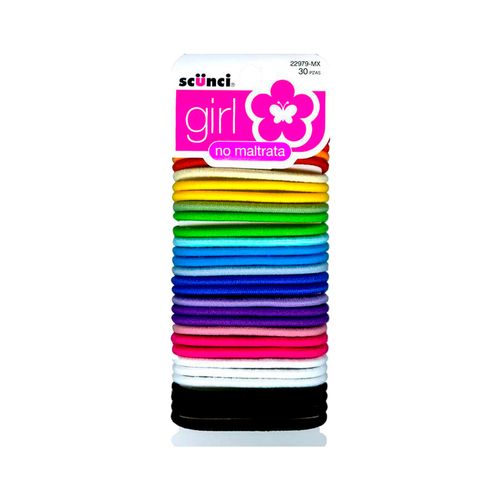 Ligas para Cabello Scunci Girl Varios Colores para Niña 30 Ligas