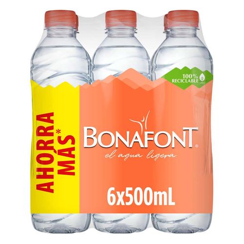 Agua Natural Bonafont 6x500ml
