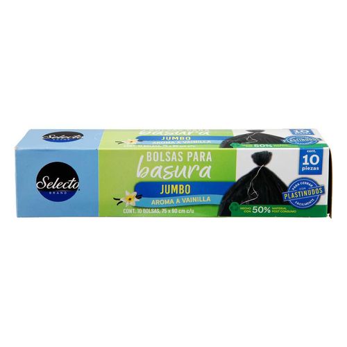 Bolsas para Basura Selecto Brand Jumbo con Plastinudo 10 Bolsas