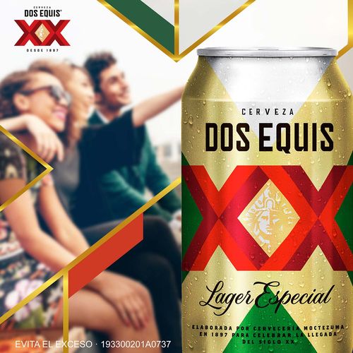 Cerveza Clara Dos Equis Lager lata de 473ml