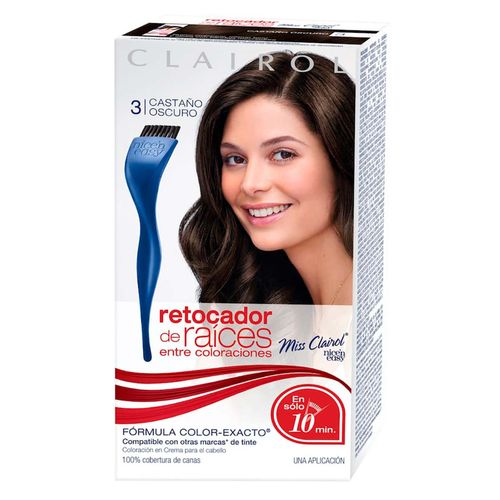 Tinte Retoque de Raíz Permanente Miss Clairol 3 Castaño Oscuro