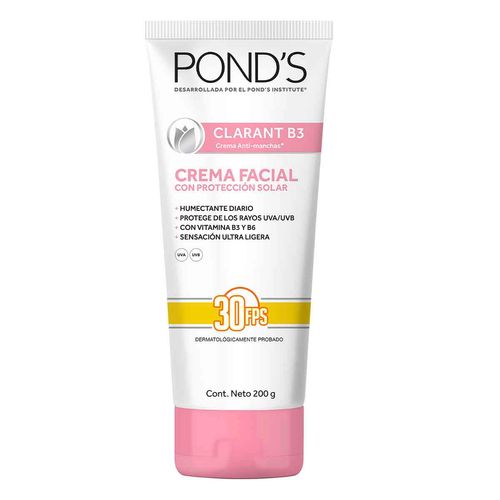 Crema Facial Pond's Clarant B3 con Protección Solar 200g