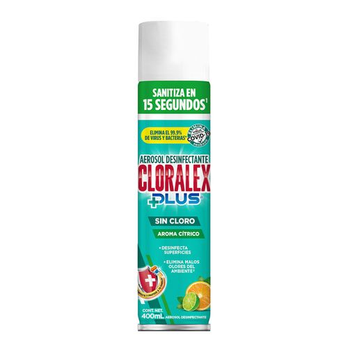 Aerosol Desinfectante Cloralex Plus Sin Cloro Aroma Cítrico 400ml