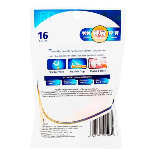 Cepillo Interdental DenTek Antibacterial 16 Piezas