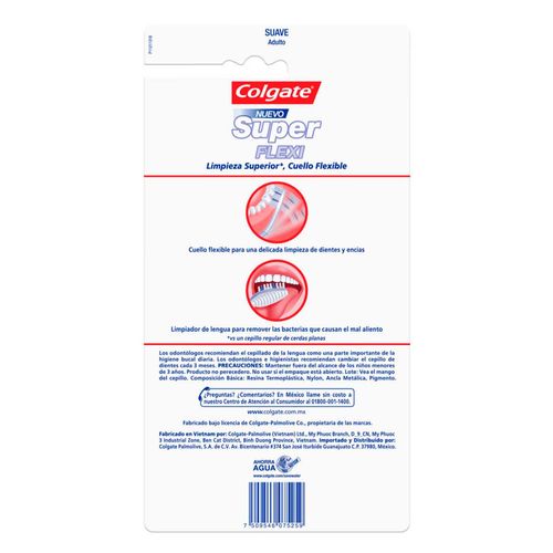 Cepillo de Dientes Colgate Super Flexi Suave + Capuchón 5 Piezas