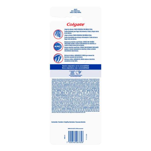 Cepillo de Dientes Colgate Triple Acción Medio 4 Piezas