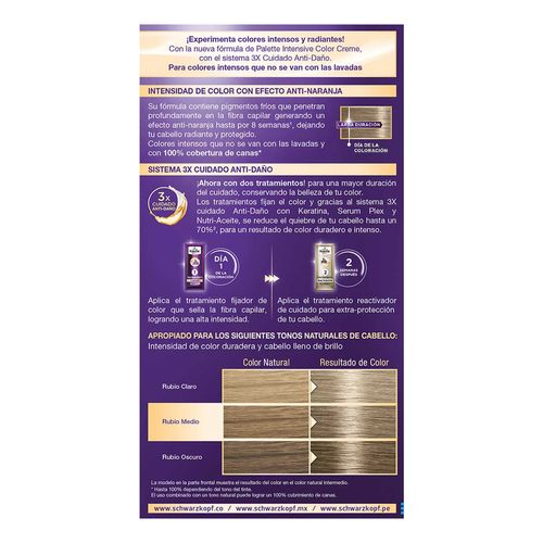 Tinte de Cabello Palette Color Creme Rubio Extra Claro Cenizo 9-1