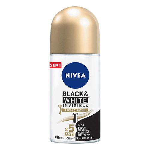 Desodorante Antimanchas NIVEA Black & White Efecto Satín roll on 50 ml