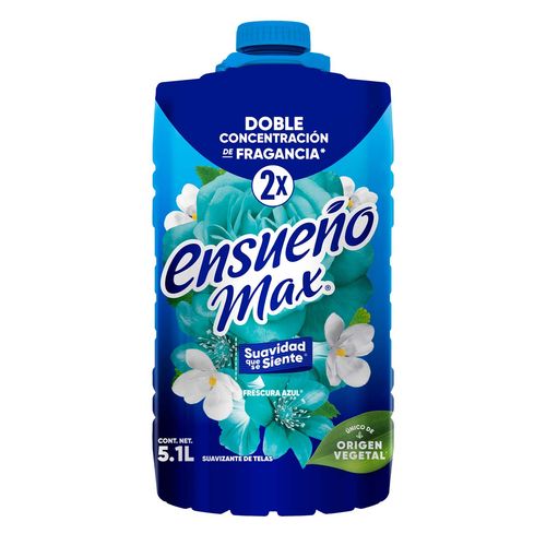 Suavizante de Telas Ensueño Max de Origen Vegetal Frescura Azul 5.1L