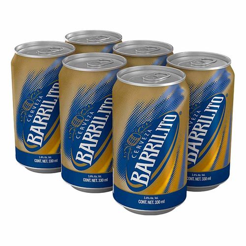 Cerveza Barrilito 6 Pack Lata 330ml